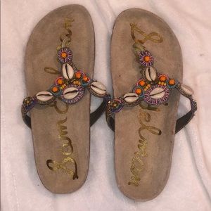 sam edelman sea shell flip flops